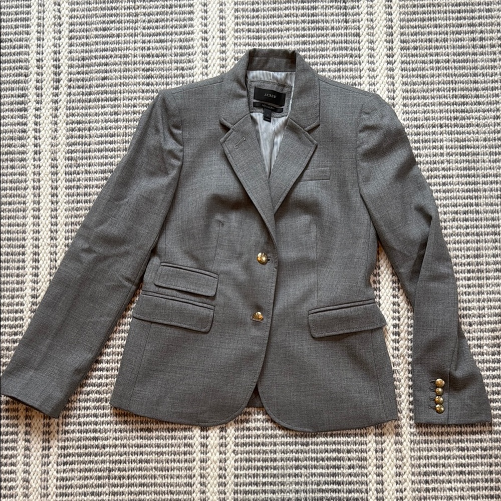 J. Crew Gray Blazer with Gold Buttons